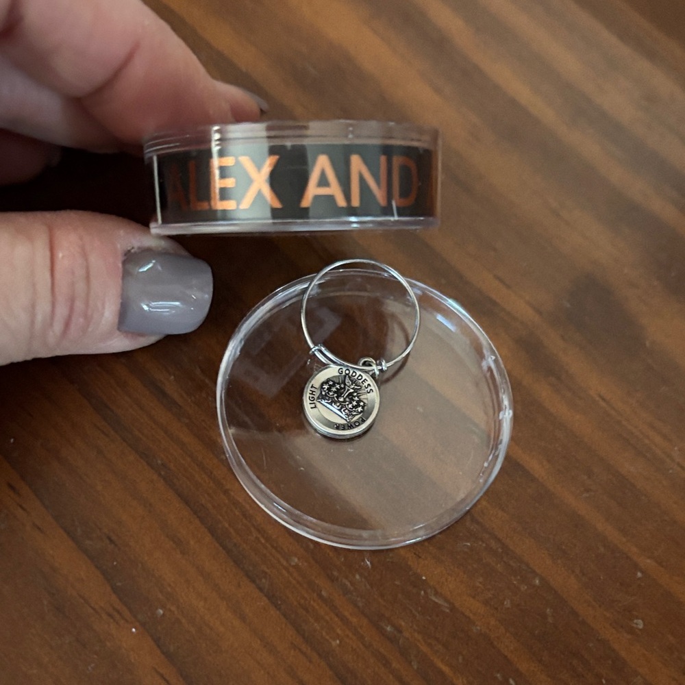 Alex and Ani Silver Adjustable Ring w/ Charm